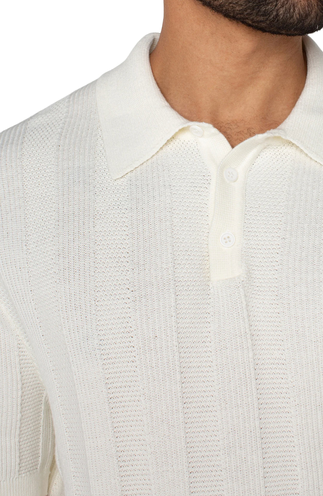 Ivory Short Sleeve Sweater Knit Polo