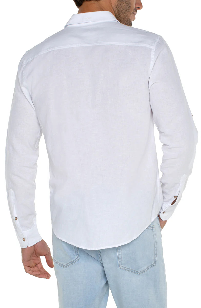 Convertible Button Up Shirt in White