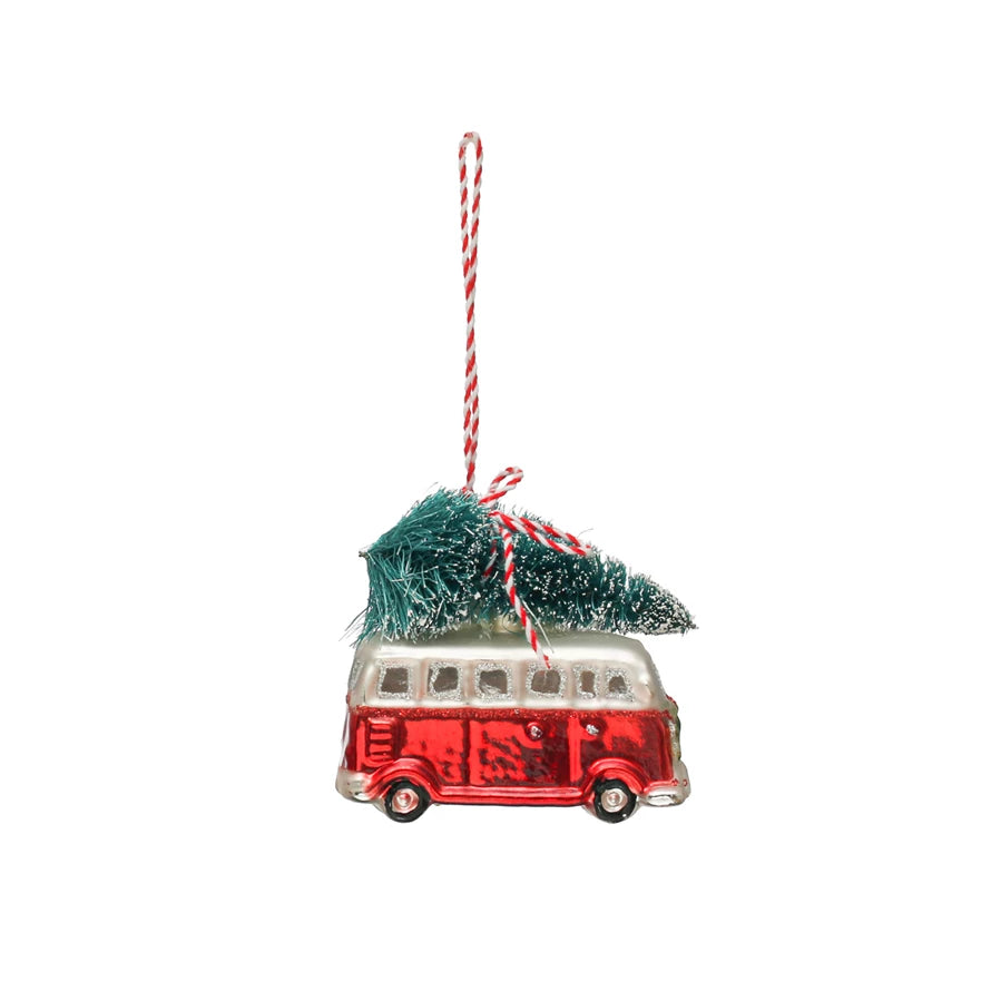 Vintage Bus Glass Ornament - Madison's Niche 