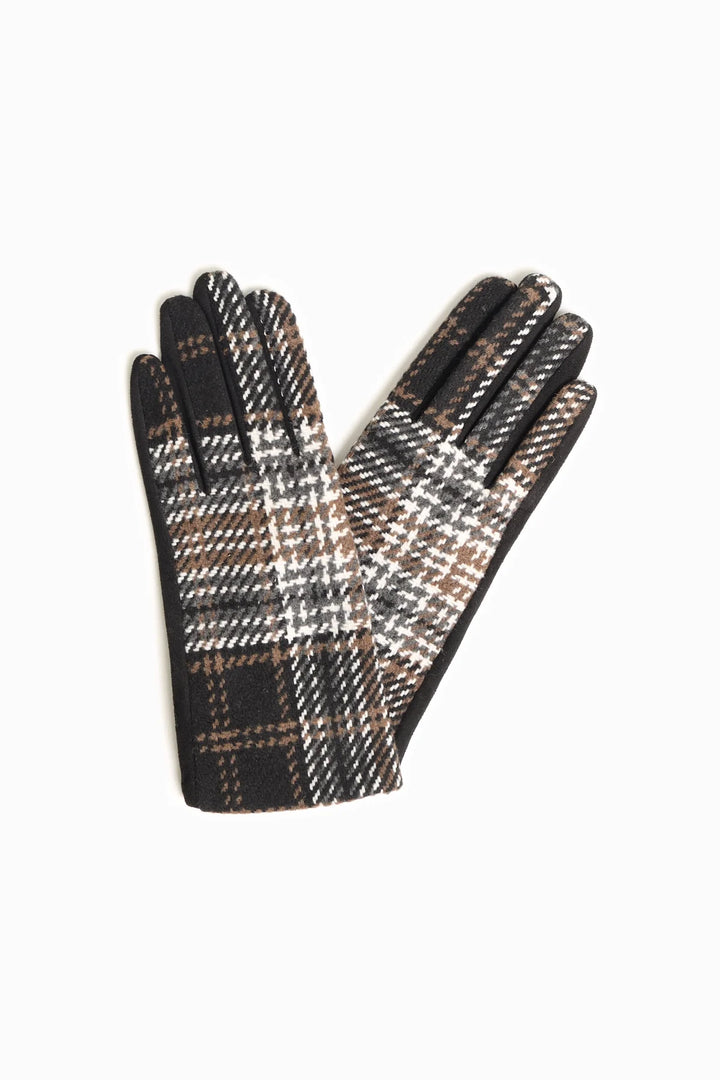 Vivienne Plaid Gloves in Black - Madison's Niche 