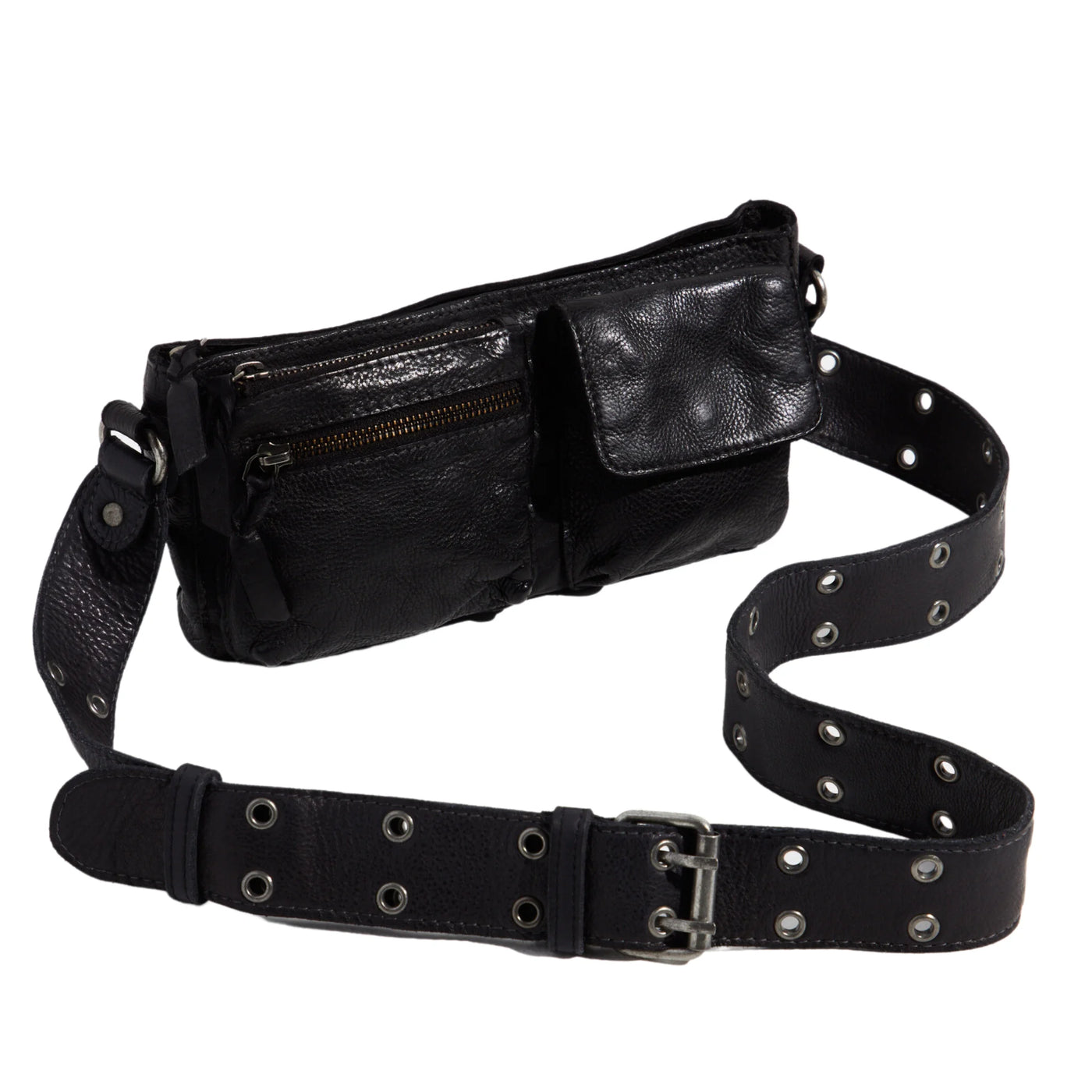 Wade Leather Sling Bag in Black - Madison's Niche 