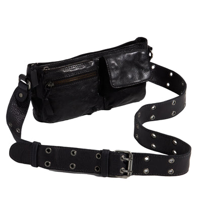 Wade Leather Sling Bag in Black - Madison's Niche 