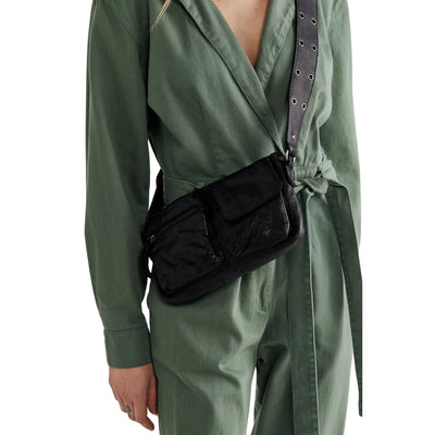 Wade Leather Sling Bag in Black - Madison's Niche 