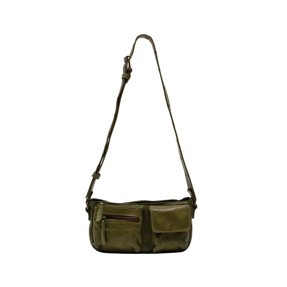 Wade Leather Sling Bag in Olive - Madison's Niche 