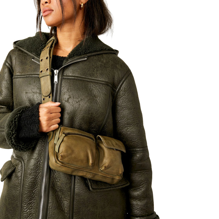 Wade Leather Sling Bag in Olive - Madison's Niche 