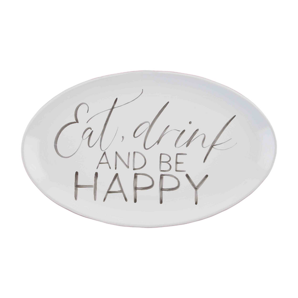 Eat, Drink, & Be Happy Platter - Madison's Niche 