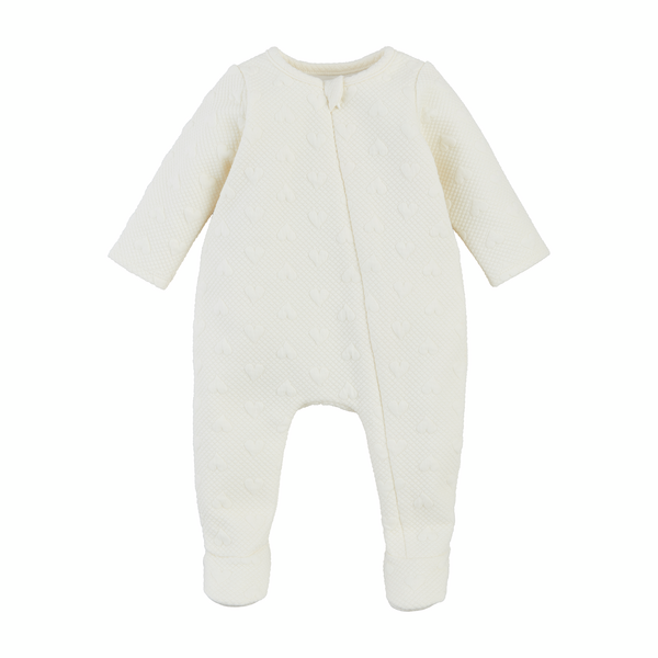 Quilted Heart Sleeper in Ivory