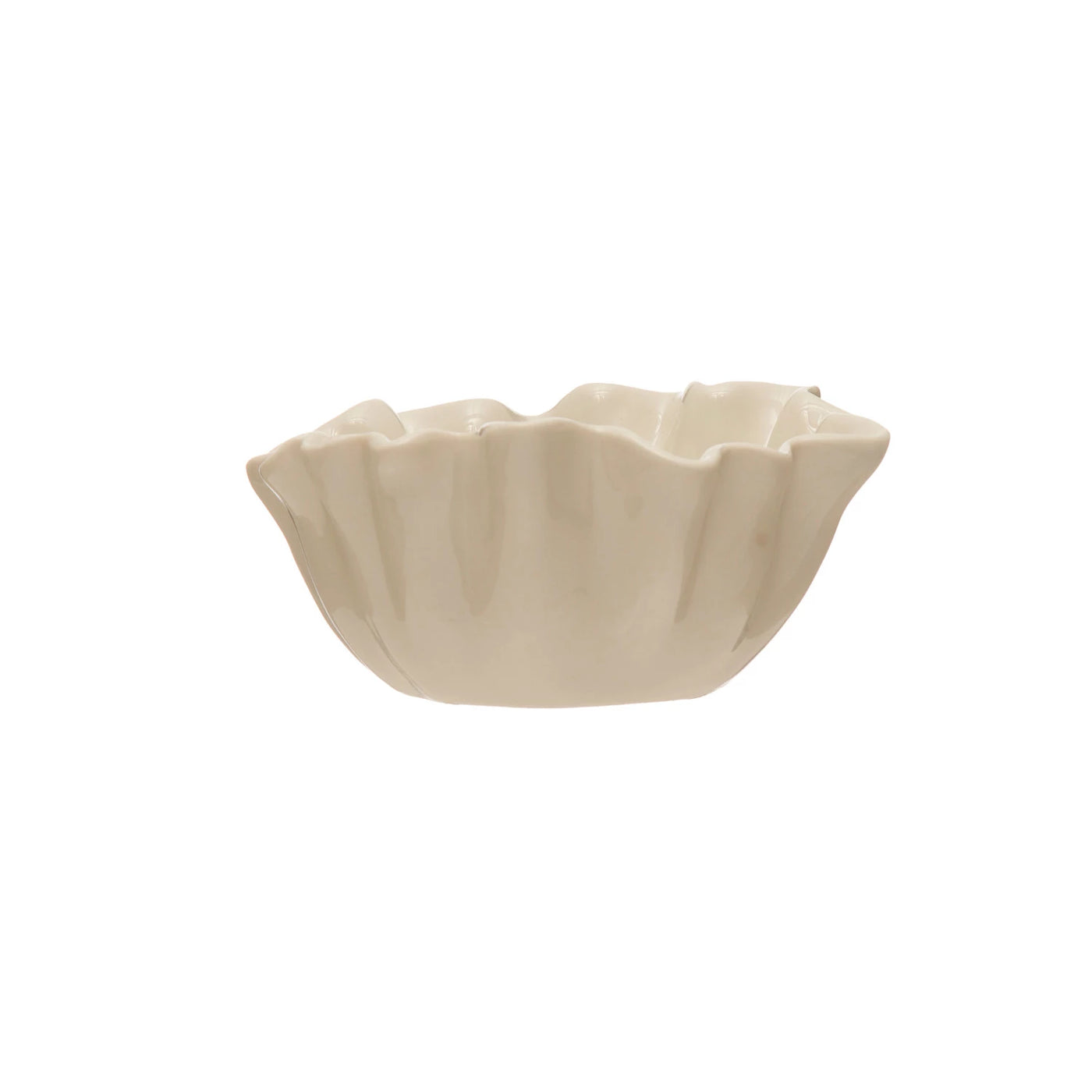 White Fluted Stoneware Bowl - Madison's Niche 