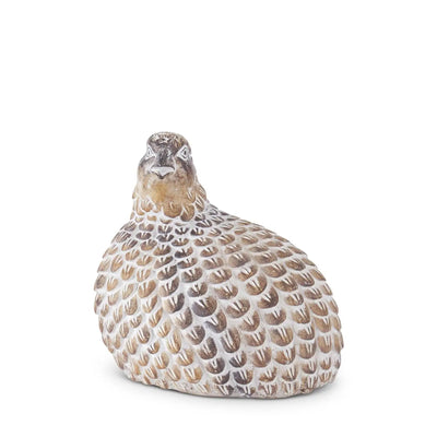 Whitewashed Resin Quail Statue - Madison's Niche 