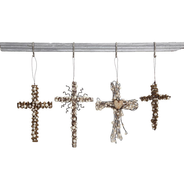 Wire Beaded Cross Ornament Madison's Niche 