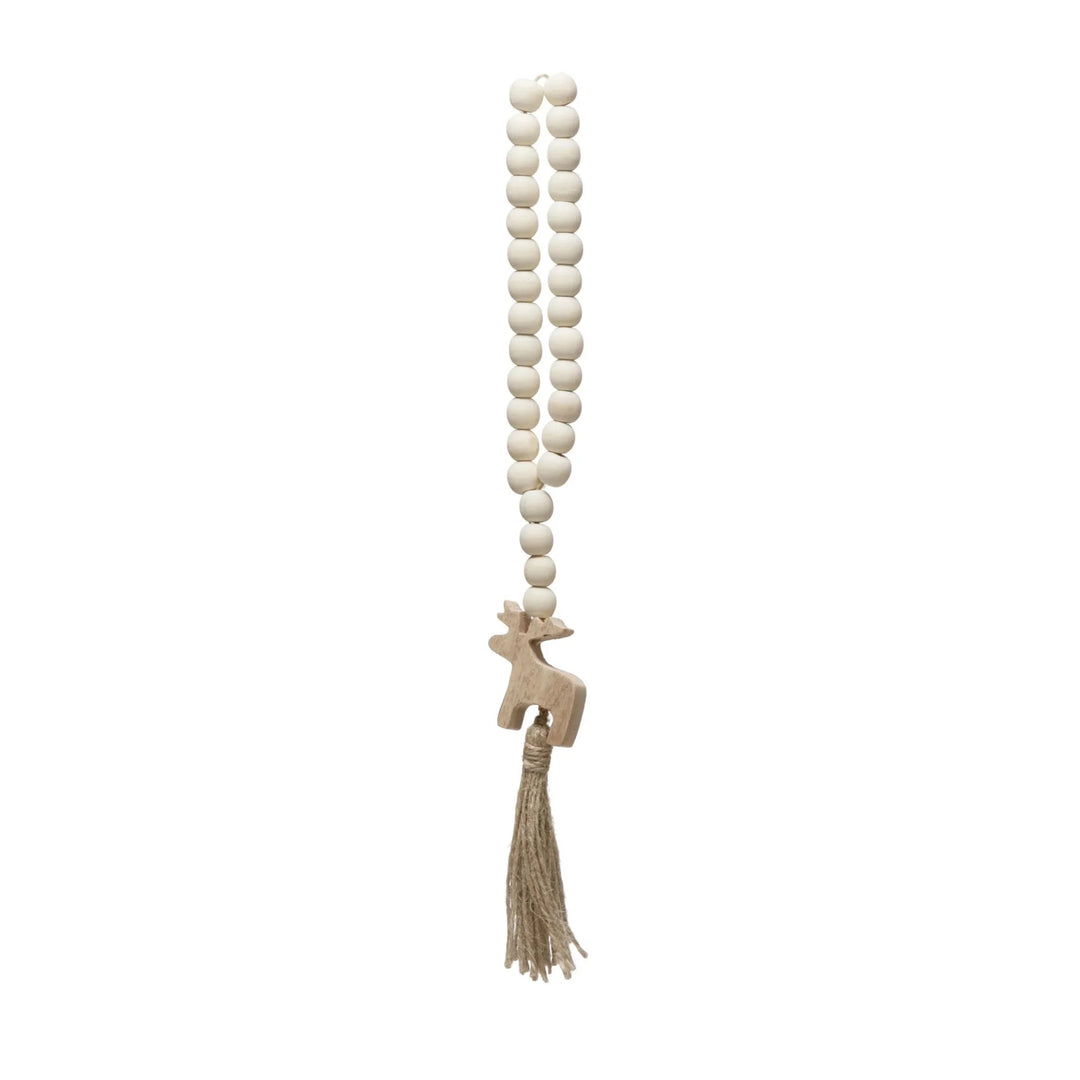 Wooden Beaded Reindeer Tassel - Madison's Niche 