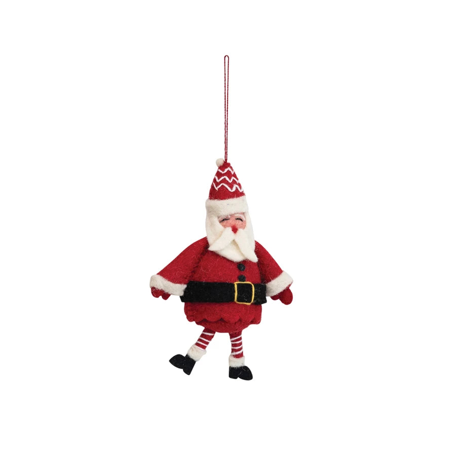Santa Wool Felt Ornament - Madison's Niche 