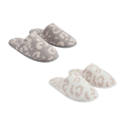 Leopard Slippers in Grey - Madison's Niche 