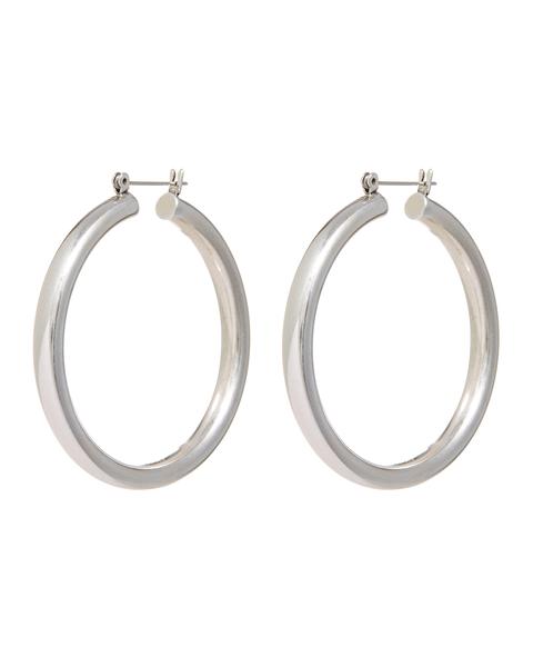 Amalfi Tube Hoops in Silver - Madison's Niche 