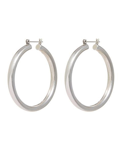 Amalfi Tube Hoops in Silver - Madison's Niche 