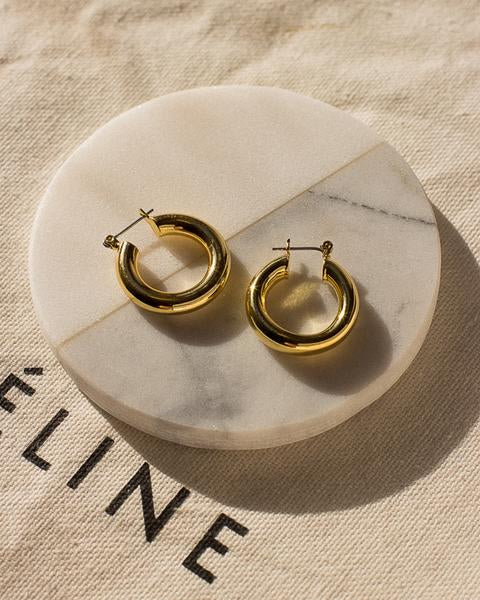 Baby Amalfi Tube Hoops in Gold - Madison's Niche 