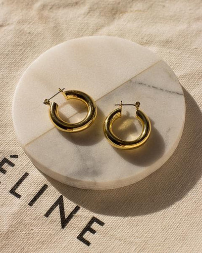 Baby Amalfi Tube Hoops in Gold - Madison's Niche 