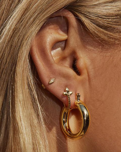 Baby Amalfi Tube Hoops in Gold - Madison's Niche 