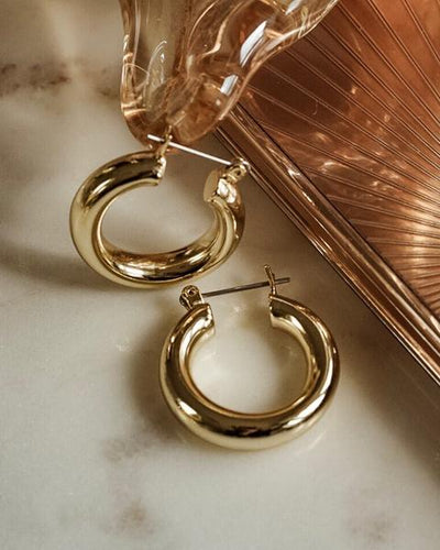 Baby Amalfi Tube Hoops in Gold - Madison's Niche 