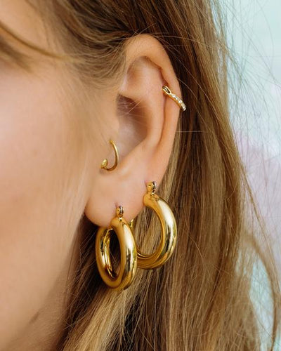 Baby Amalfi Tube Hoops in Gold - Madison's Niche 