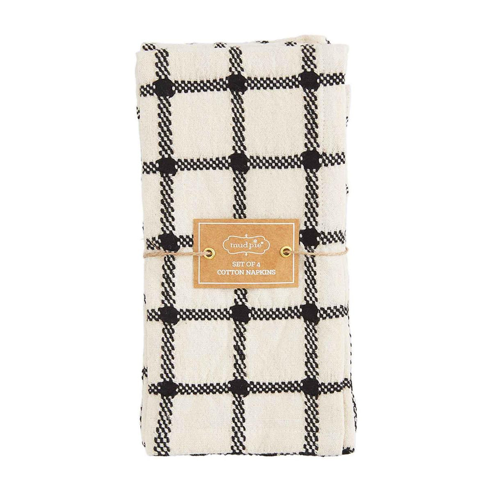 Black & Cream Napkin Set of 4 - Madison&