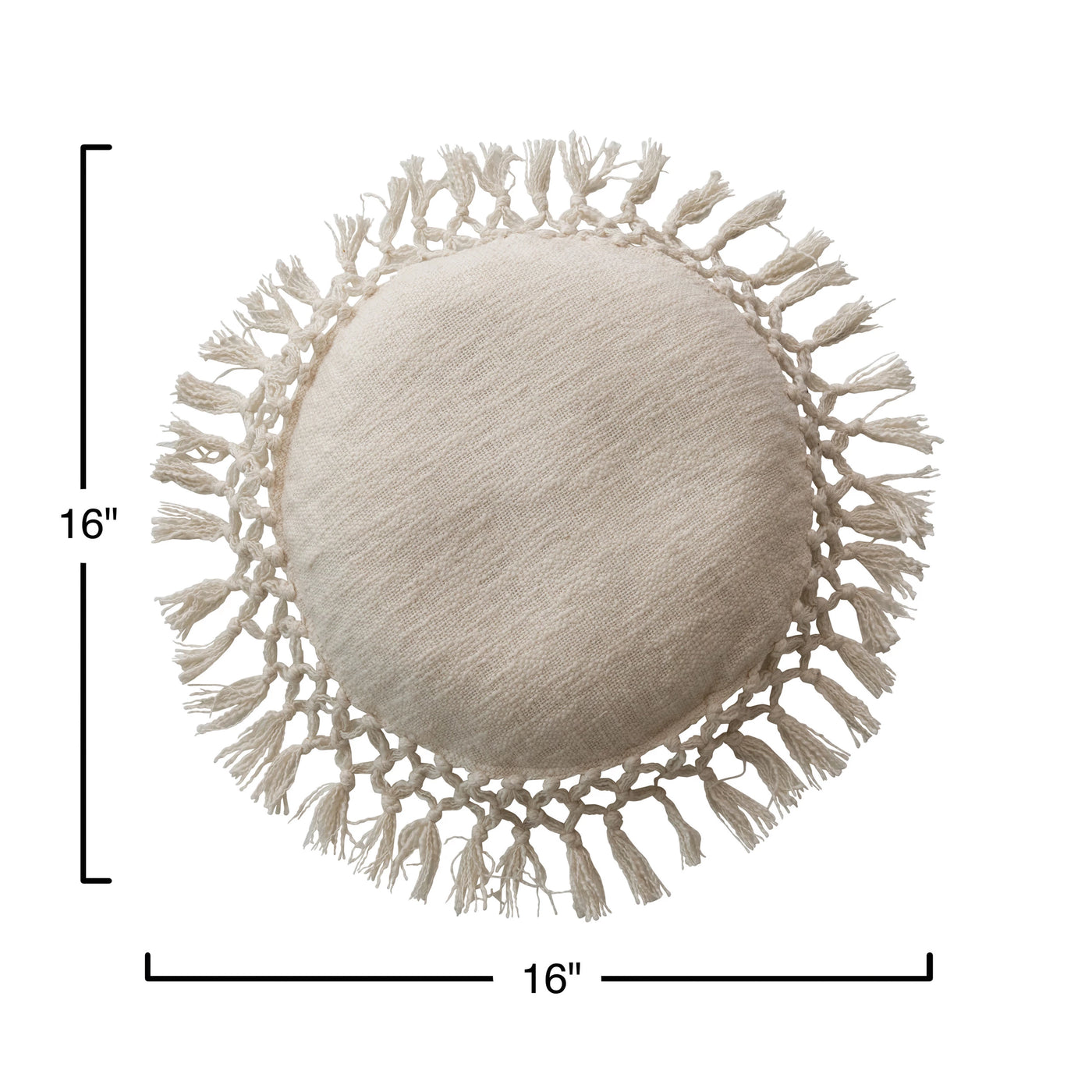 Cream 16" Round Pillow - Madison's Niche 
