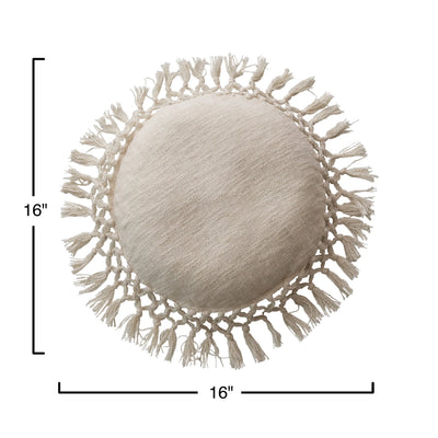 Cream 16" Round Pillow - Madison's Niche 