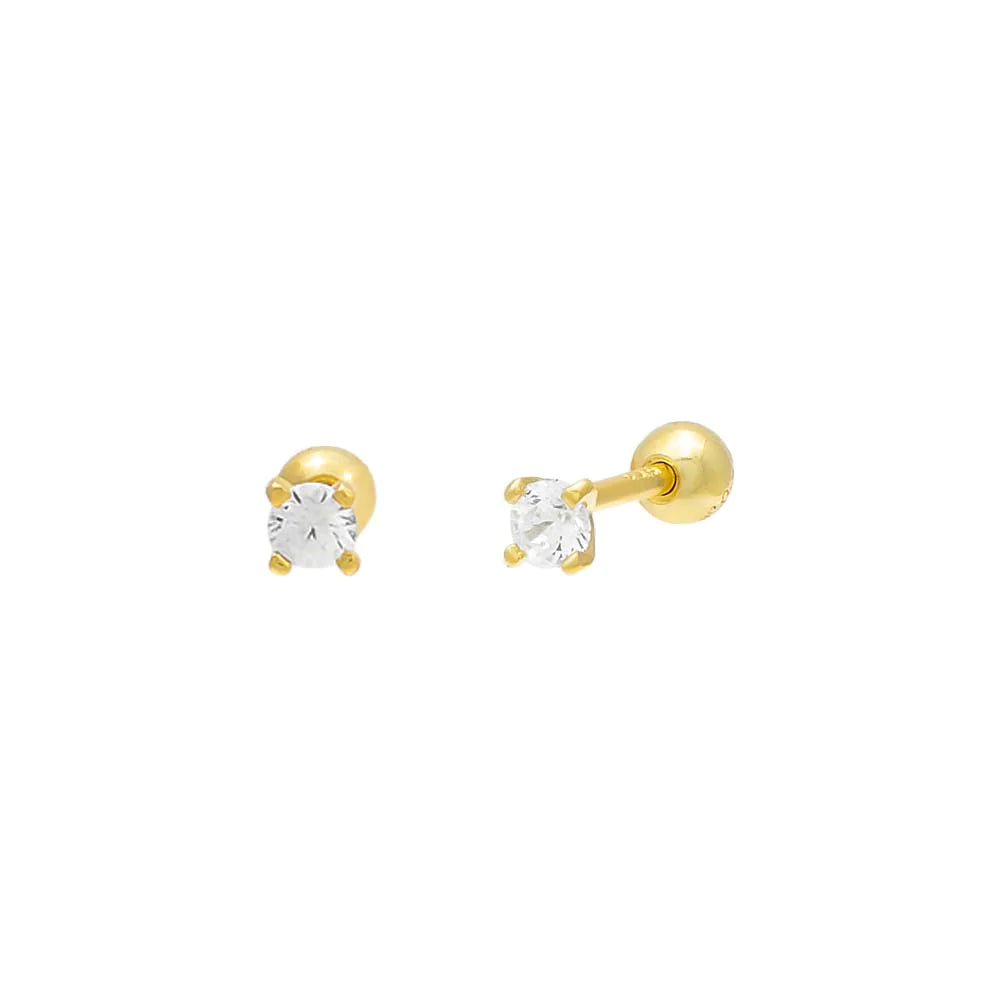 Mini Solitaires Studs in Gold - Madison&