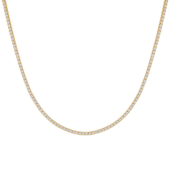 Classic Thin Tennis Necklace in Gold - Madison's Niche 