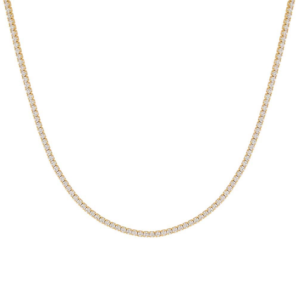 Classic Thin Tennis Necklace in Gold - Madison's Niche 