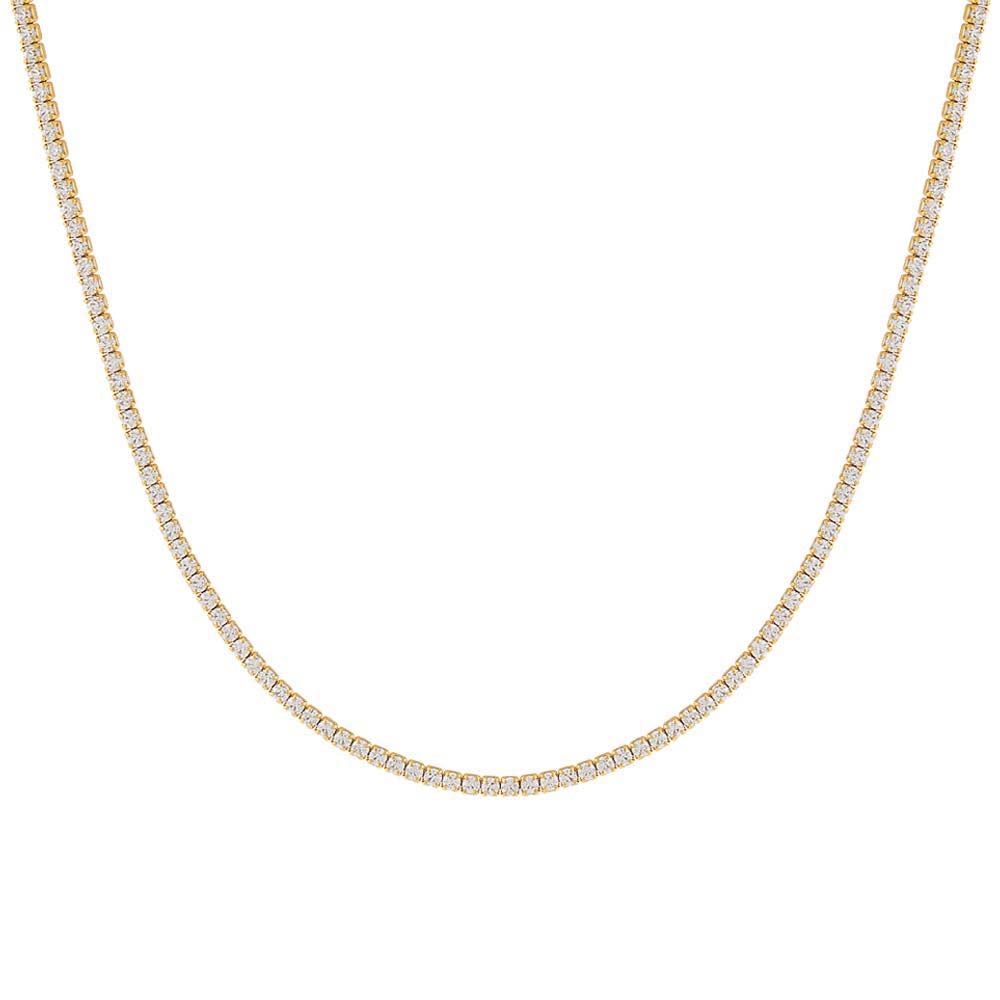 Classic Thin Tennis Necklace in Gold - Madison&