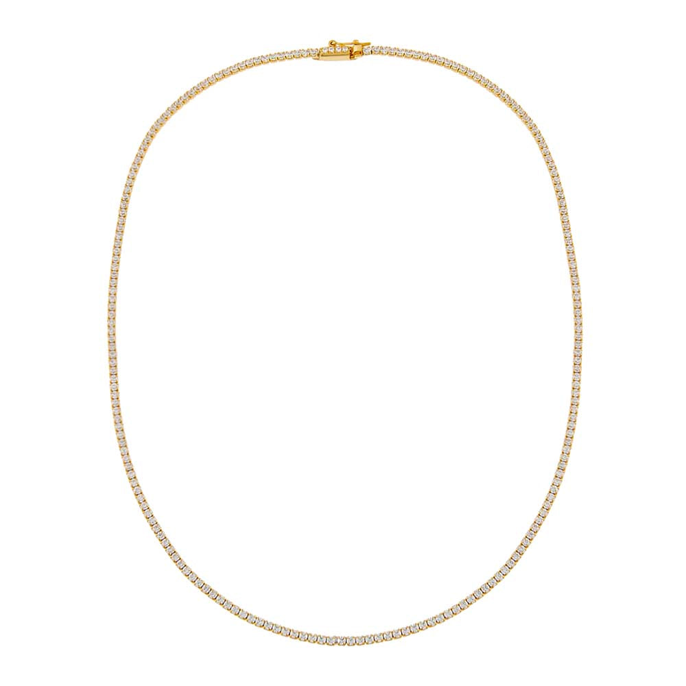 Classic Thin Tennis Necklace in Gold - Madison's Niche 