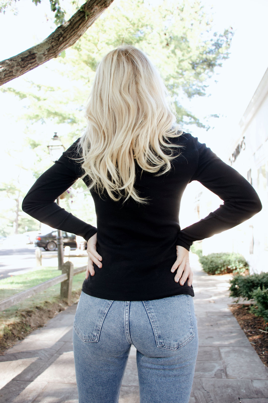 Long Sleeve Turtle Neck Tee in Black - Madison's Niche 