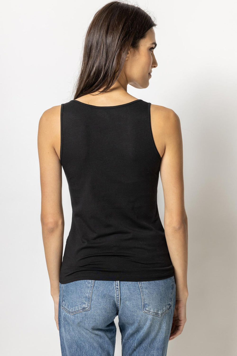 Scoop Neck Tank in Black - Madison's Niche 