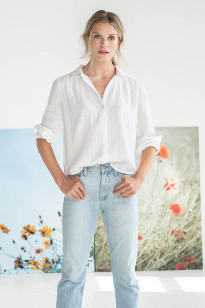 Long Sleeve Button Down in Linen - Madison's Niche 