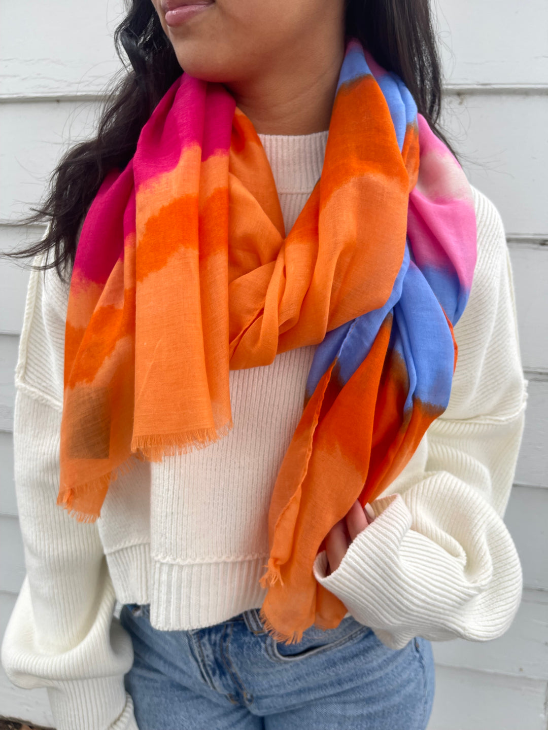 Orange Tie Dye Scarf - Madison's Niche 