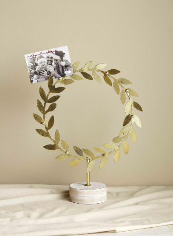 Gold Wreath Card Holder - Madison's Niche 