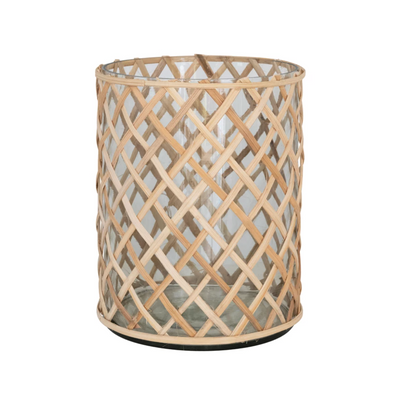 Rattan/Glass Hurricane - Madison's Niche 