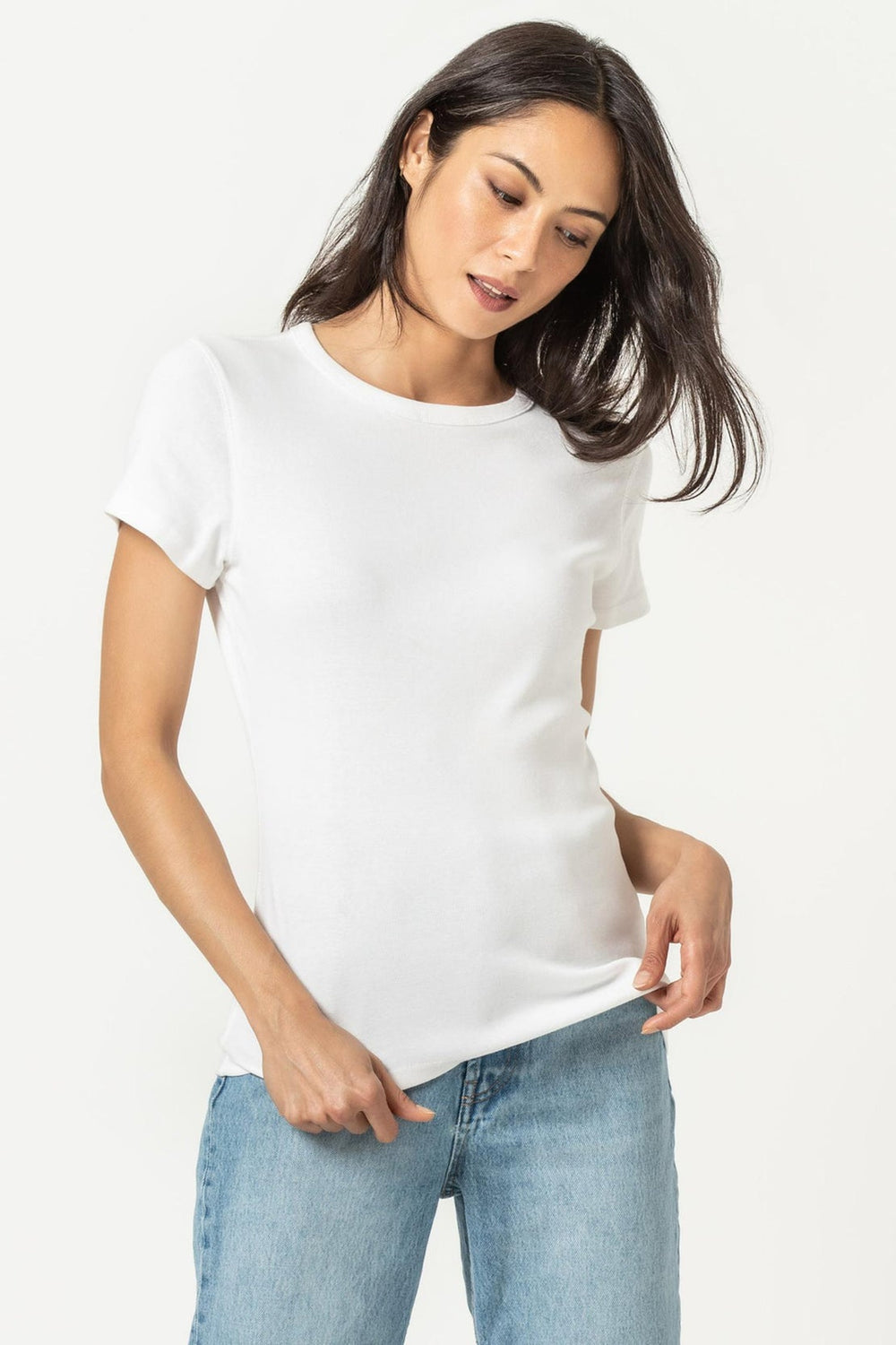 Short Sleeve Crew in White - Madison&