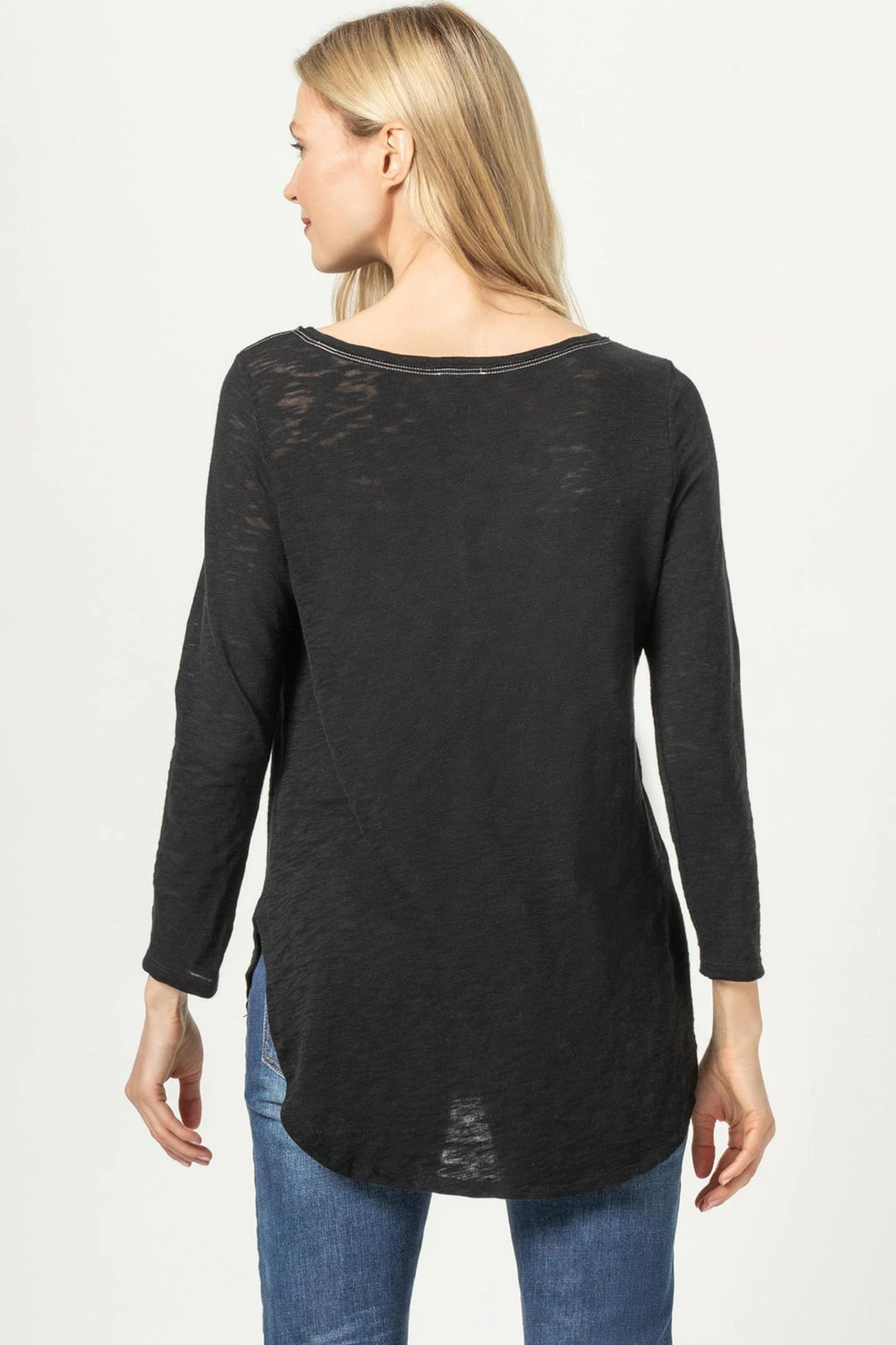 3/4 Sleeve Boatneck in Black - Madison's Niche 