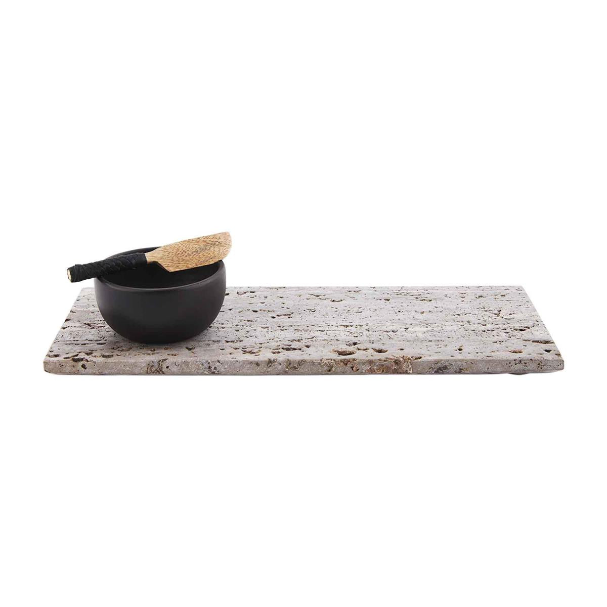 Travertine Board & Dip Set - Madison's Niche 