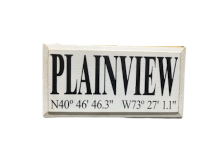 Plainview Coordinates Town Sign - Madison's Niche 