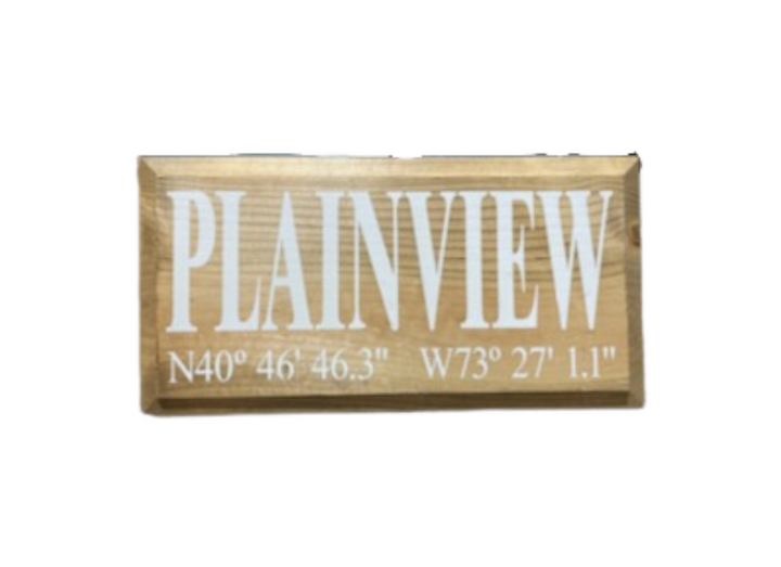 Plainview Coordinates Town Sign - Madison's Niche 