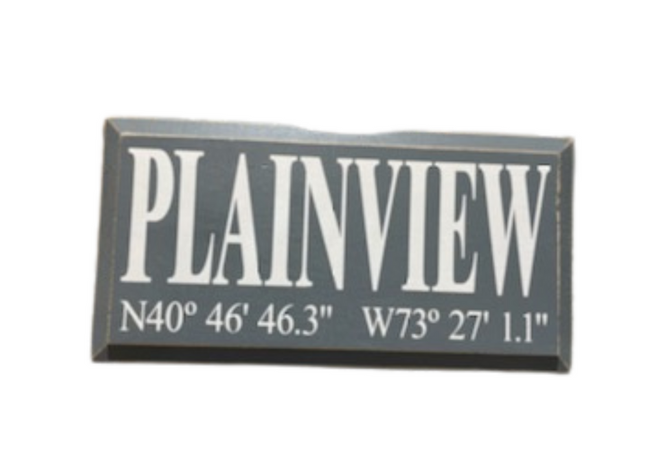 Plainview Coordinates Town Sign - Madison's Niche 