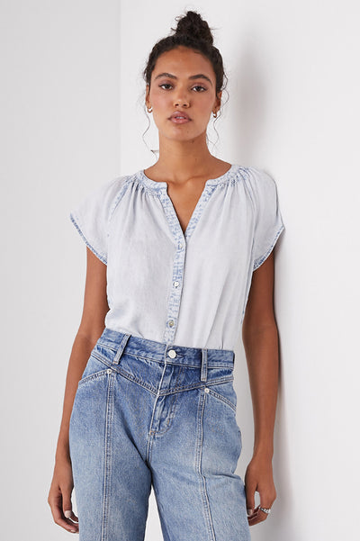 Alena Top in Light Acid Wash - Madison's Niche 