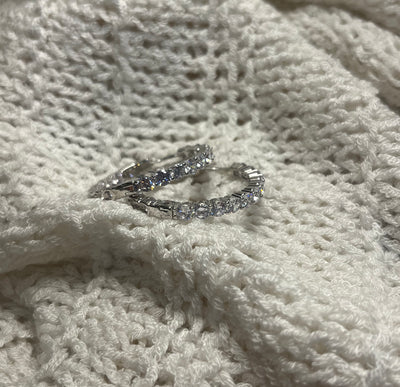 Baguette Earring in Silver - Madison's Niche 