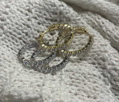 Baguette Earring in Silver - Madison's Niche 