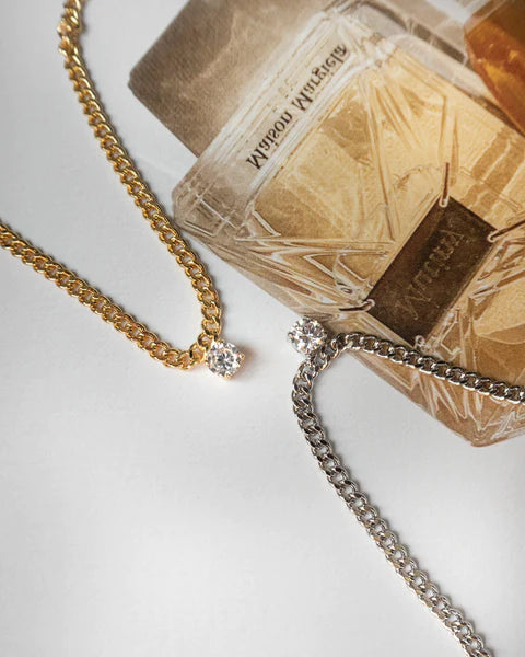 Bardot Stud Charm Necklace in Silver - Madison's Niche 