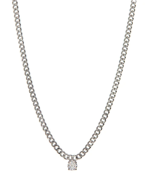 Bardot Stud Charm Necklace in Silver - Madison's Niche 