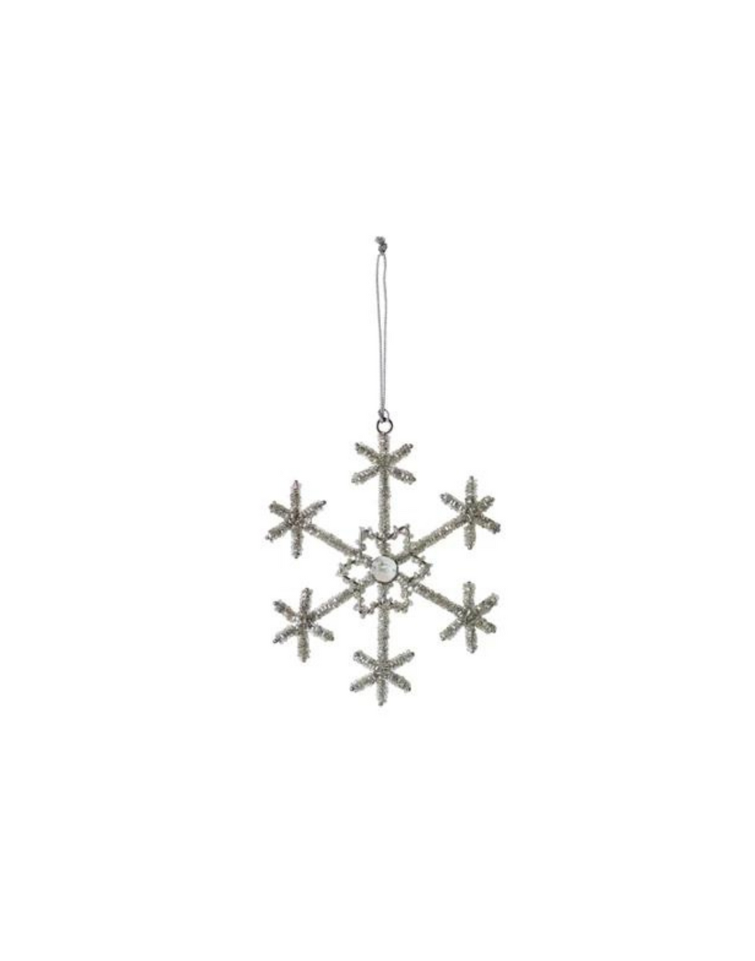 Beaded Glass Snowflake Ornament - Madison's Niche 